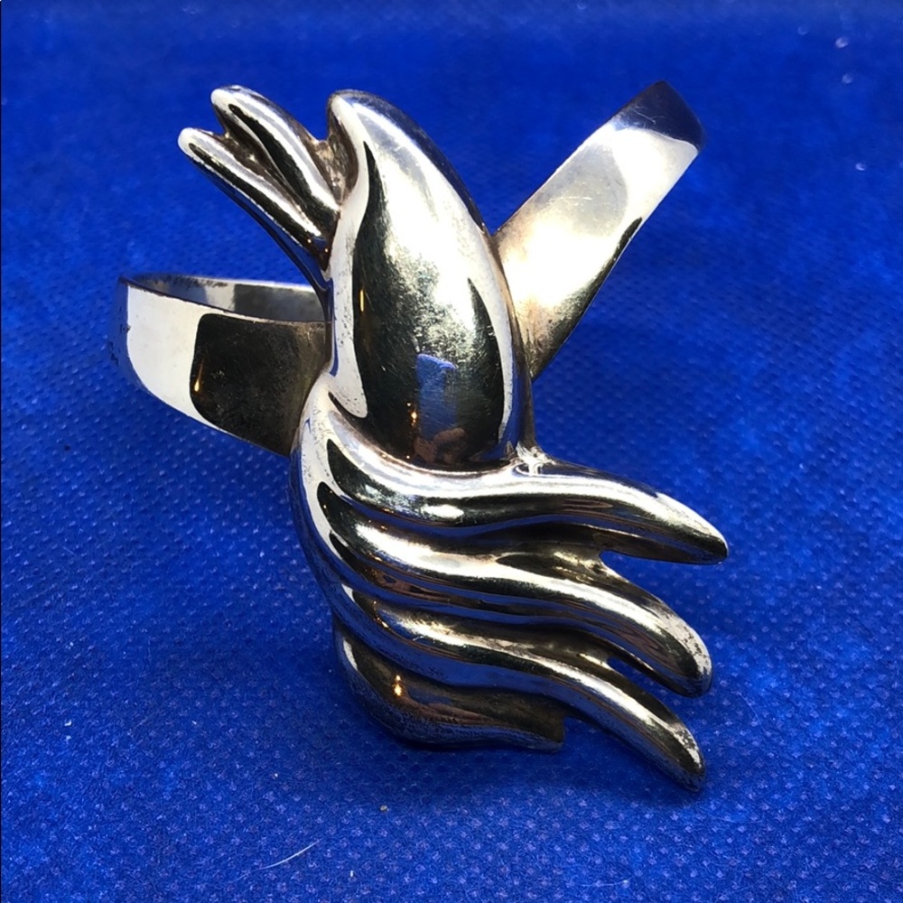Silver bracelet.